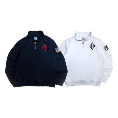 Premium Quarter Zips-White