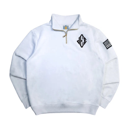 Premium Quarter Zips-White