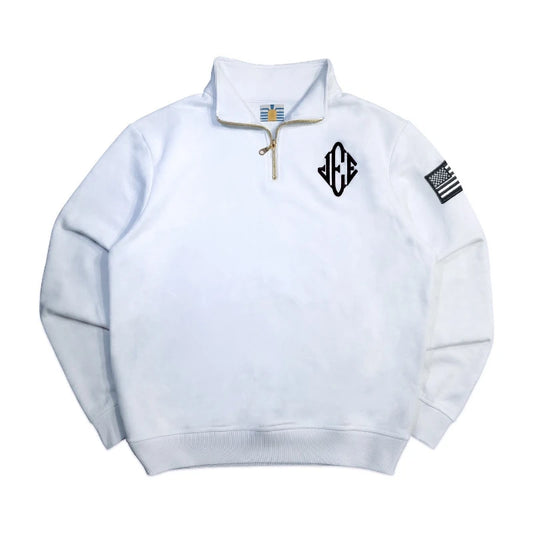 Premium Quarter Zips-White